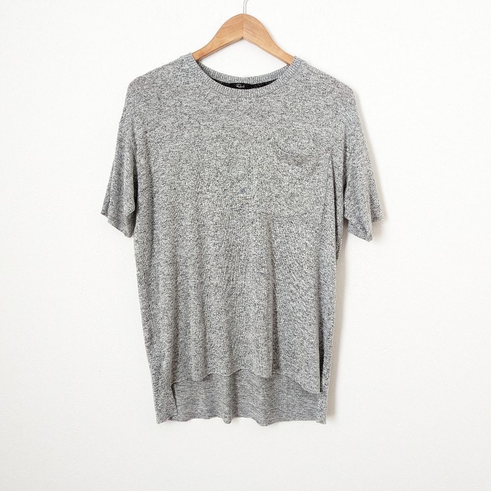 Rails light heather fuzzy grey oversized relaxed fit knit Micah short sleeve tee - Picture 2 of 6